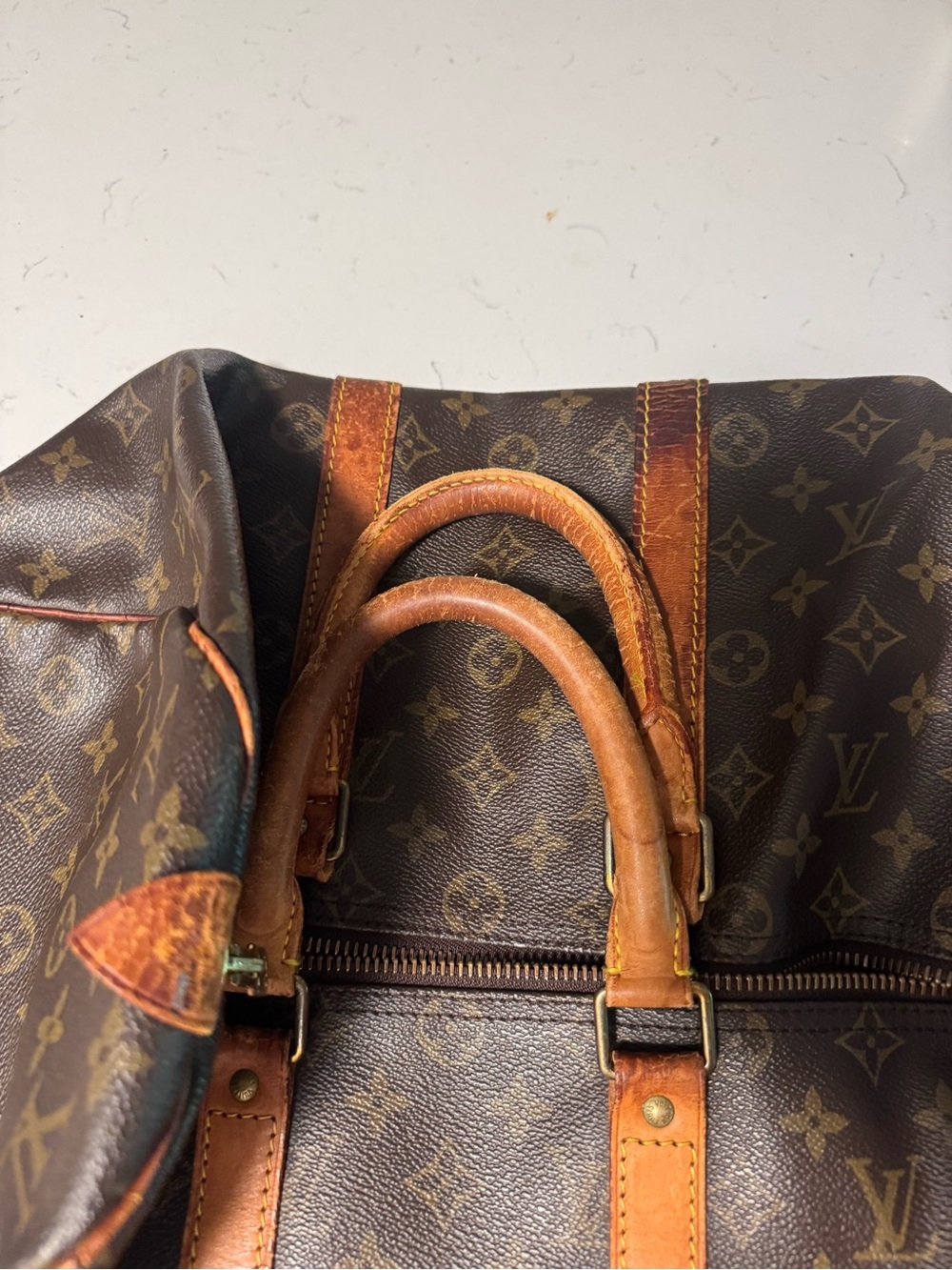 Vintage Louis Vuitton Brown Monogram Keepall 45 - Picture 5 of 8